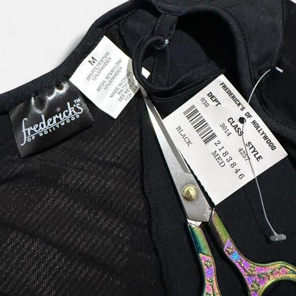 VTG Y2K Frederick's of Hollywood Black Soft Knit Sheer Mesh Maxi Lingerie Slip - Picture 7 of 7